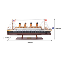 C016 - OMH Titanic Modellschiff Handbemalte Handgefertigte Holz-Vintage-Replica Umweltfreundliche Rechteckige Stilleben-Replik Sammlerstück für Zuhause