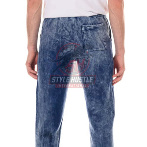 Wholesale Custom Logo <b>Drawstring</b> Acid Wash <b>Trousers</b> Loose Fit Customized Logo Printing Acid Wash <b>Trousers</b> - Product Image 2