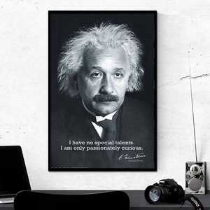 Póster de Albert Einstein, Estilo Abstracto Moderno, Tamaño Personalizado, Impresión de Pintura al Óleo con Figura, Flor y Paisaje - Product Image 1