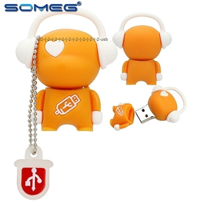 Bambola divertente cartone animato musicista <span class=keywords><strong>USB</strong></span> Flash 64GB musica carina uomo Memory Stick Pen Drive 4GB 8GB 16GB 32GB Pendrive U Disk - Product Image 5