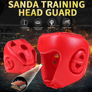 Protector de cabeza de boxeo de Taekwondo de clase alta, casco de cuero PU de seguridad profesional, logotipo personalizado, equipo de artes marciales de protección completa - Product Image 5