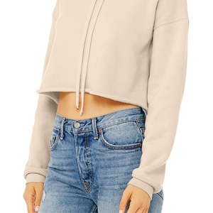 Airlume-Sudadera con capucha para mujer, de algodón peinado y anillo, 52% Poly Fleece brezo Dust, con hombros caídos, 48% - Product Image 5