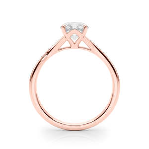 Bague de mariage romantique en or rose 14 carats avec diamant de laboratoire de 1,50 carat taille brillant, clarté VS1, couleur E, CVD - Product Image 2