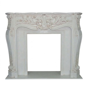 Chimenea blanca antigua de madera maciza como mesa de consola, mesa de pasillo para sala de estar de estilo francés y muebles de hotel - Product Image 5