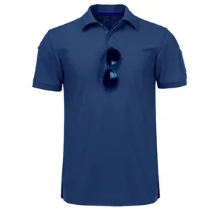 Camiseta de polo de golf de algodón con estampado personalizado para hombre, Camiseta deportiva informal bordada con patrón sólido, tela de punto - Product Image 5