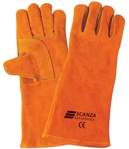 Extreme Heat Fire Resistant Gloves Custom Logo Leather Fire Proof Stitching BBQ Gloves Oven Grill Welding Color Package Multi