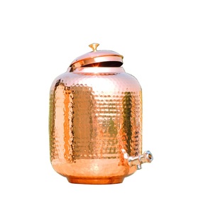 หม้อเก็บน้ำเย็นโลหะทองแดงแข็งเคลือบเงาดีไซน์แบบตอก - Product Image 3