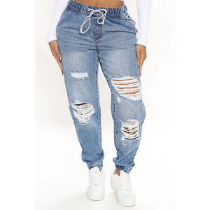 Pantalon de survêtement en denim vintage taille haute pour femme, pantalon de jogging, pantalon de survêtement en coton, streetwear respirant, hiver - Product Image 5