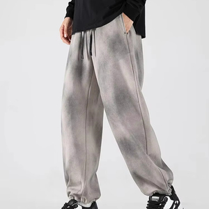 Pantalon de survêtement taille haute en toile extensible confortable pour homme Pantalon de tous les jours avec ceinture élastique et poches braguette à fermeture éclair Taille XL - Product Image 1