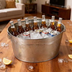 Hielera Decorativa de Acero Inoxidable, Enfriador de Vino de Lujo, Enfriador de Cerveza para una Elegante Configuración de Bar y Entretenimiento en el Hogar - Product Image 1