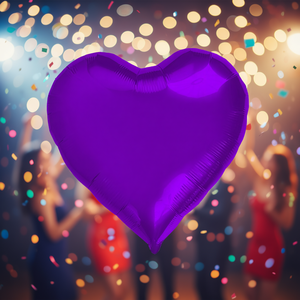 Globos de Corazón Metalizados para Fiesta, Color Morado, 18 Pulgadas, Bolsa de 12 Unidades - Product Image 3