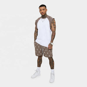 T-shirts personnalisés pour hommes, mode streetwear, coupe courte, manches raglan, manches courtes, coupe musclée - Product Image 5