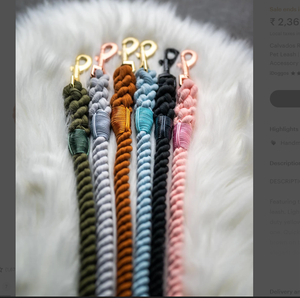 Wholesale Pet Supplies Accessory Customized Colored Cotton Rope Handmade <b>Dog</b> <b>Leash</b> Pet <b>Leash</b> Set - Product Image 2