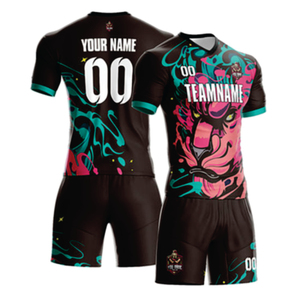 Conjunto de Entrenamiento de Fútbol Personalizado, Camisetas de Fútbol Unisex de Manga Corta, Uniformes de Fútbol de Alta Calidad 100% Poliéster - Product Image 5
