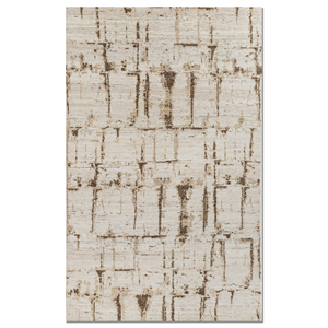 Alfombra de Lana Anudada a Mano Aprezo AKWL-2113 Color Marfil, Diseño Abstracto para Sala de Estar, Entrada o Pasillo, Formato Rectangular Tipo Rompecabezas - Product Image 1