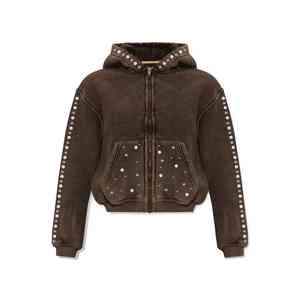 OEM Customized Distressed Acid Wash <b>Hoodie</b> for Men Women <b>Oversized</b> Rhinestone Detail Solid Custom Dye Technique for Autumn Use - Product Image 6