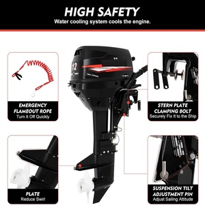 Motor fueraborda de 2 tiempos, 169 CC, 12 HP, motor marino de alta resistencia para barcos de pesca, kayaks, botes inflables - Product Image 3