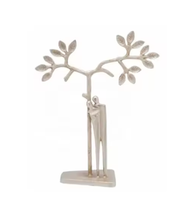 Sculptures en métal argenté de luxe moderne, couple attrayant pour les mariages, décoration de table, pour un usage cadeau - Product Image 1
