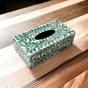 Boîte à mouchoirs en os incrusté artisanal |   Boîte décorative artisanale indienne - Product Image 4