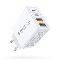 Chargeur GaN 40W, charge rapide PD, USB C, USB A, chargeur mural, prise EU US UK, adaptateur secteur rapide pour iPhone, Samsung, Android