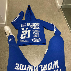 เสื้อวอร์มผู้ชายฟอกสีกรดกางเกงสเวตเตอร์มีฮู้ดสำหรับฤดูหนาวออกแบบได้ตามที่ต้องการ - Product Image 6