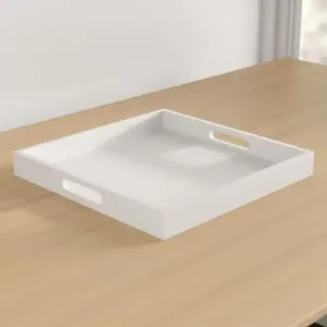 ถาดเสิร์ฟอาหารดีไซน์ทันสมัยสำหรับบ้านโรงแรมงานแต่งงานถาดเสิร์ฟอาหารด้ามโลหะทันสมัยดีไซน์ทรงสี่เหลี่ยมเรียบง่ายใหม่ - Product Image 4