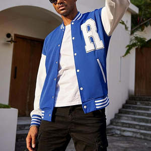 Chaqueta universitaria de lana y cuero personalizada Nombre, número y logotipo personalizados Abrigo de bombardero de escuela secundaria a medida - Product Image 4