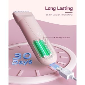 Rasoir électrique rechargeable 2-en-1 pour femme, tondeuse bikini à double lame pour zones intimes, aisselles, jambes, lavable IPX7 - Product Image 1