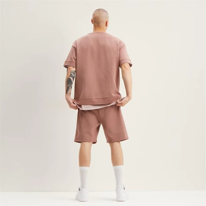 Venta al por mayor de camisas de manga corta y pantalones cortos de los hombres personalizados conjuntos de gemelos cómodos de algodón transpirable para el estilo casual de verano - Product Image 3