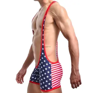 Pro Wrestling Singlet para hombres Tight Fit sin mangas Durable y transpirable - Product Image 4