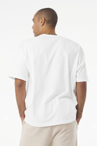 T-shirt unisexe blanc surdimensionné en coton lourd, col rond, vêtements de sport, streetwear, épaules tombantes, coupe ample - Product Image 3