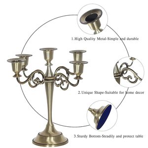 Candelero clásico para velas, candelabro de Metal de latón de alto acabado, candelabro de Metal de alta calidad - Product Image 3