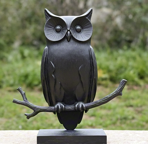 تمثال نحاسي حديث مخصص على شكل بومة، ديكور منزلي، قطعة فنية قابلة للتجميع، مصقول ومطلي بتقنية الصب - Product Image 5