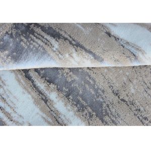 Tapis de bain et de douche abstrait en jacquard de coton teint en fil argenté Julia 70x120cm - Production sur mesure - Fabriqué en Turquie - Product Image 3