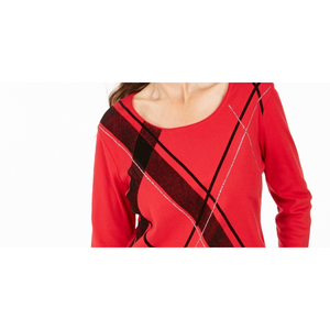 เสื้อเชิ้ตลายทางลำลองสำหรับผู้หญิง แบรนด์แคร์น สกอตต์ สีแดง ไซส์เล็ก - Product Image 2