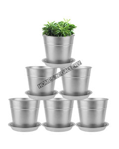 Jardinière de style moderne en métal galvanisé Jardinière décorative d'extérieur pour la maison et le jardin - Product Image 1