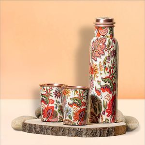 Bouteille d'eau en cuivre pur agate imprimée pour une hydratation quotidienne - Product Image 2