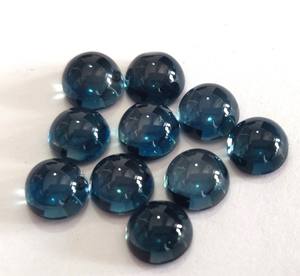 Natural London Blue Topaz Round 7mm Cabochon - Loose London Blue Topaz Round - Product Image 1