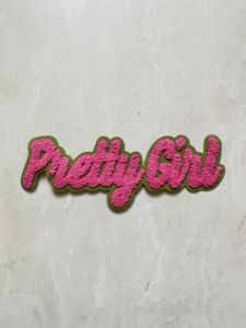 แผ่นปักลายรีดติด ลายสาวสวย สีชมพู เขียว ป้ายปัก ป้ายผ้าปัก สำหรับผู้ชายหรือผู้หญิง - Product Image 2