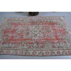 Alfombra turca Vintage 5,1x7,9 pies rojo blanco Patchwork diseño lana Material látex 10mm área grande rectángulo pasillo para decoración de habitación - Product Image 3