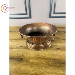 Wholesale Customized Logo Brass Made <b>Ice</b> Bucket Tub Metal Beer Wine Champ Buckets Round Cooler With 2 <b>Ring</b> Handles - Product Image 5