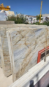 Dalle de marbre Calacatta Gold turc poli, marbre blanc avec des veines dorées et vertes pour comptoir, revêtement mural, sol - Product Image 4
