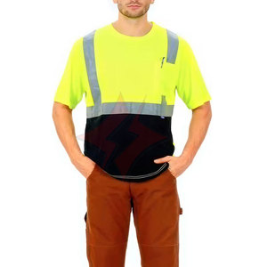 Camiseta de Trabajo Reflectante de Seguridad con Logotipo Personalizado Barata al por Mayor, Manga Corta, Alta Visibilidad, Secado Rápido, Duradera, ANSI Clase 1, Impermeable - Product Image 1
