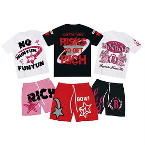 Conjunto de pantalones cortos de verano para hombre de diseño personalizado Premium 2025 algodón 3D impreso elegante camisa transpirable y pantalones cortos camiseta suspiró hacia fuera 100% - Product Image 2