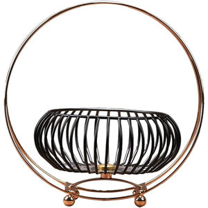 Vente en gros, en vrac, corbeille de fruits en fil métallique de grande taille avec revêtement en poudre noir en fer, faite à la main, personnalisée pour centre de table d'hôtel - Product Image 3