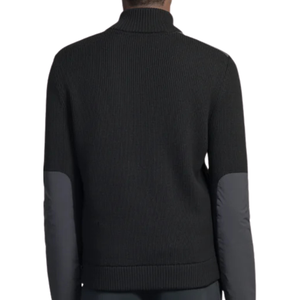 Veste en tricot hybride sur mesure pour homme, fermeture éclair sur le devant, manches longues, style décontracté chic, superposition - Product Image 4