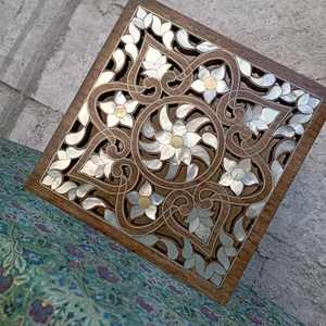 Caja de regalo acrílica moderna con tapa decorativa con incrustaciones de concha Soporte de dulces árabe Premium para bodas, regalos Eid, uso de exhibición en el hogar - Product Image 5