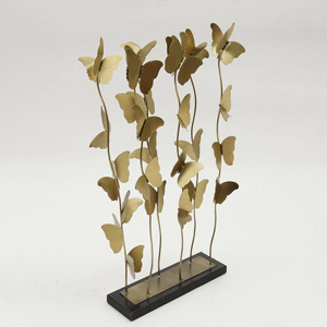 Statue en métal artisanale fantaisie avec placage rond en laiton nouveau meilleur ornement décor à la maison avec base noire - Product Image 3