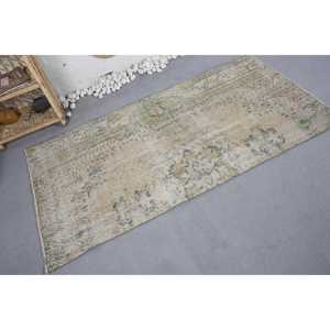 พรมขนสัตว์แนววินเทจสีเบจและสีเขียวทรงสี่เหลี่ยมผืนผ้าสไตล์นามธรรมขนาดใหญ่3.1x6.2ฟุตใหม่สำหรับโถงทางเดิน - Product Image 2