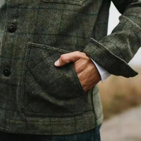 Manteaux pour hommes Veste boutonnée en flanelle à carreaux Manteau chemise oversize vintage à la mode Veste chaude décontractée pour hommes Vestes pour hommes OEM